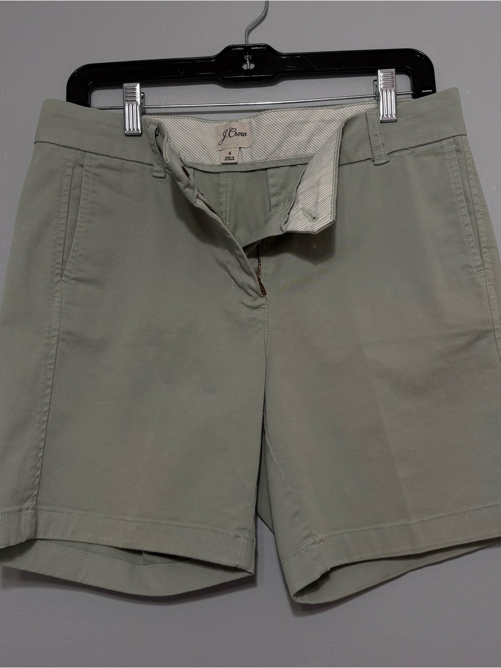J. Crew Women's Sage Green Chino Shorts 6